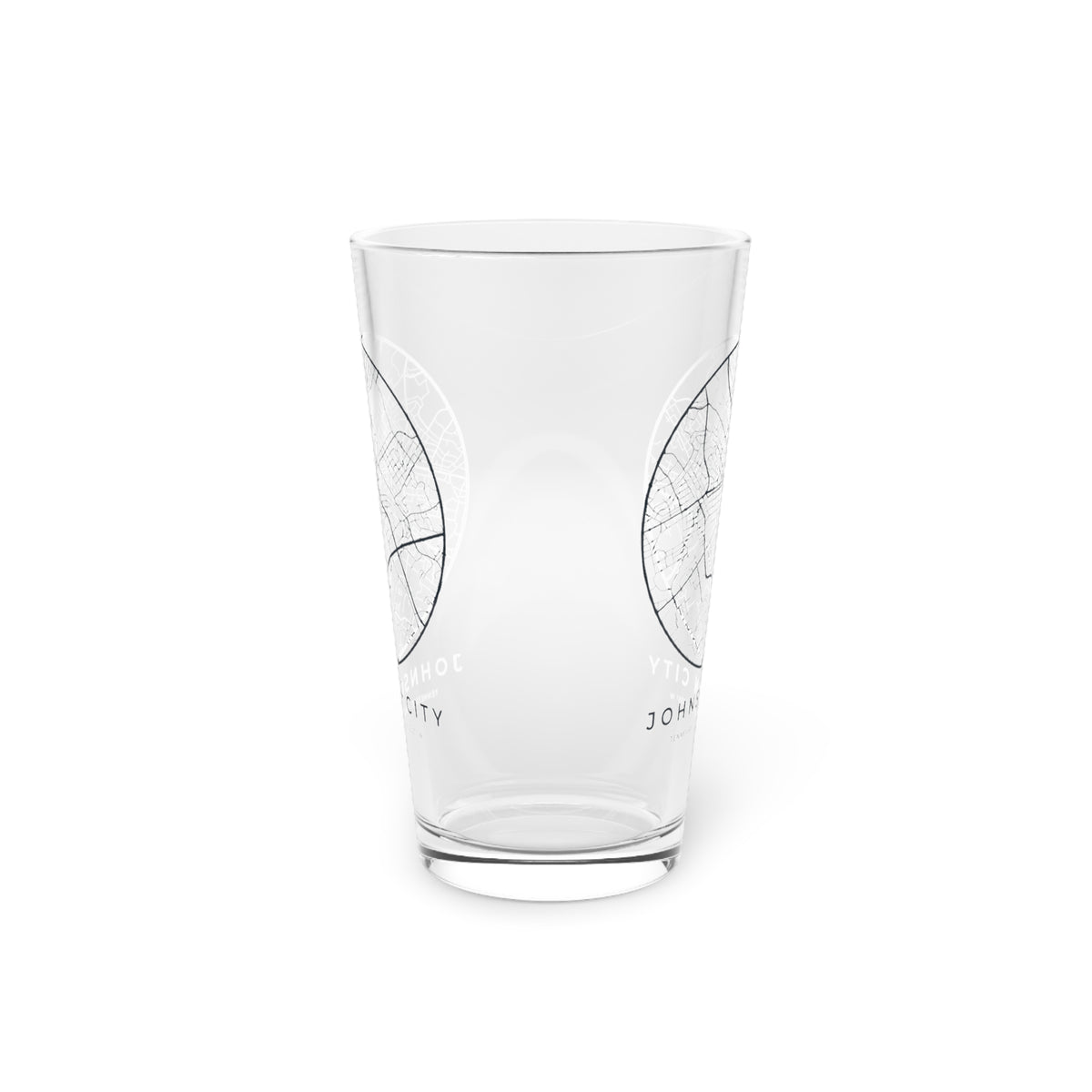 Johnson City Street Map Pint Glass