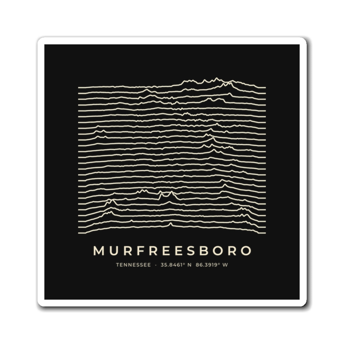 Murfreesboro Ridgeline Magnet (Black)
