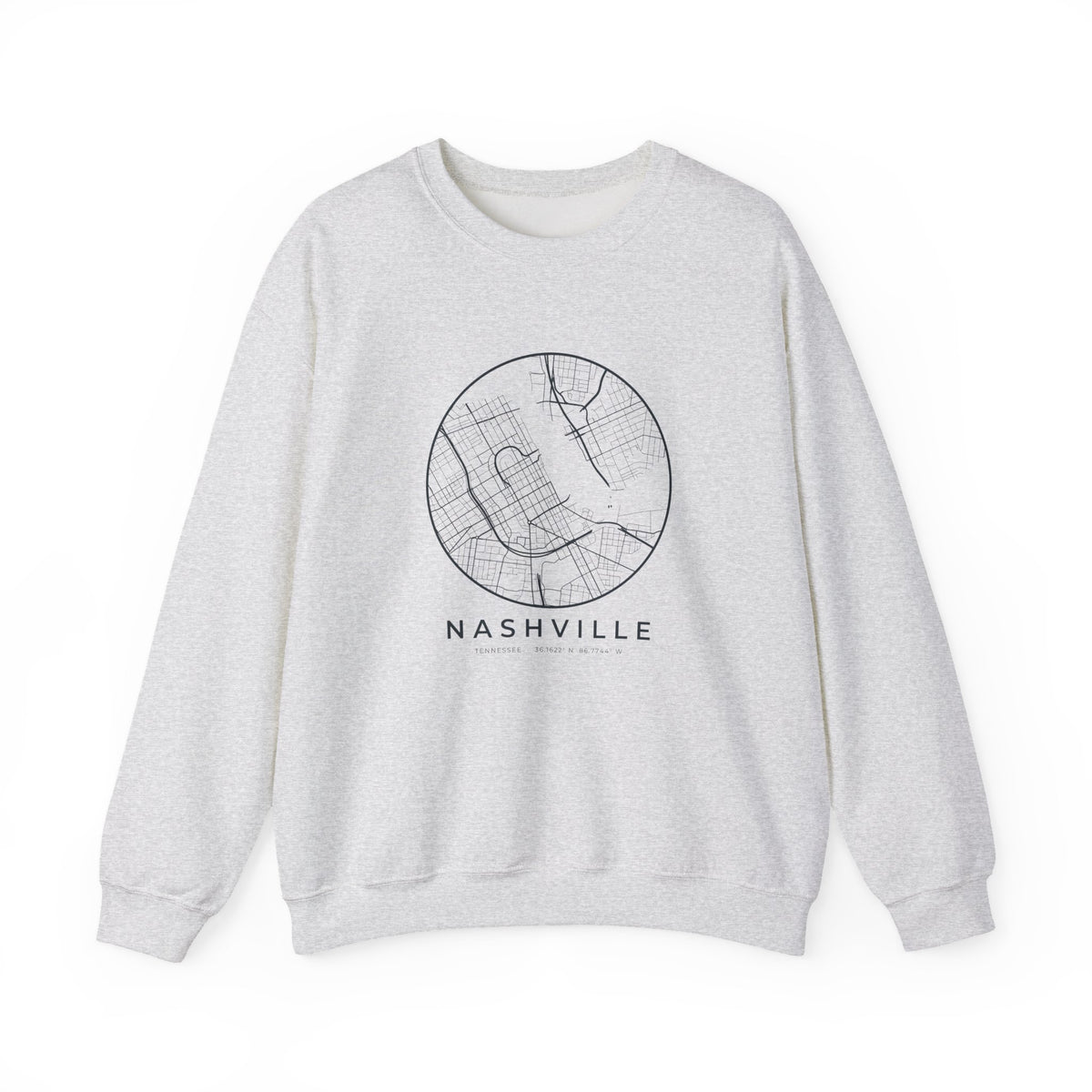 Nashville Street Map Crewneck Sweatshirt