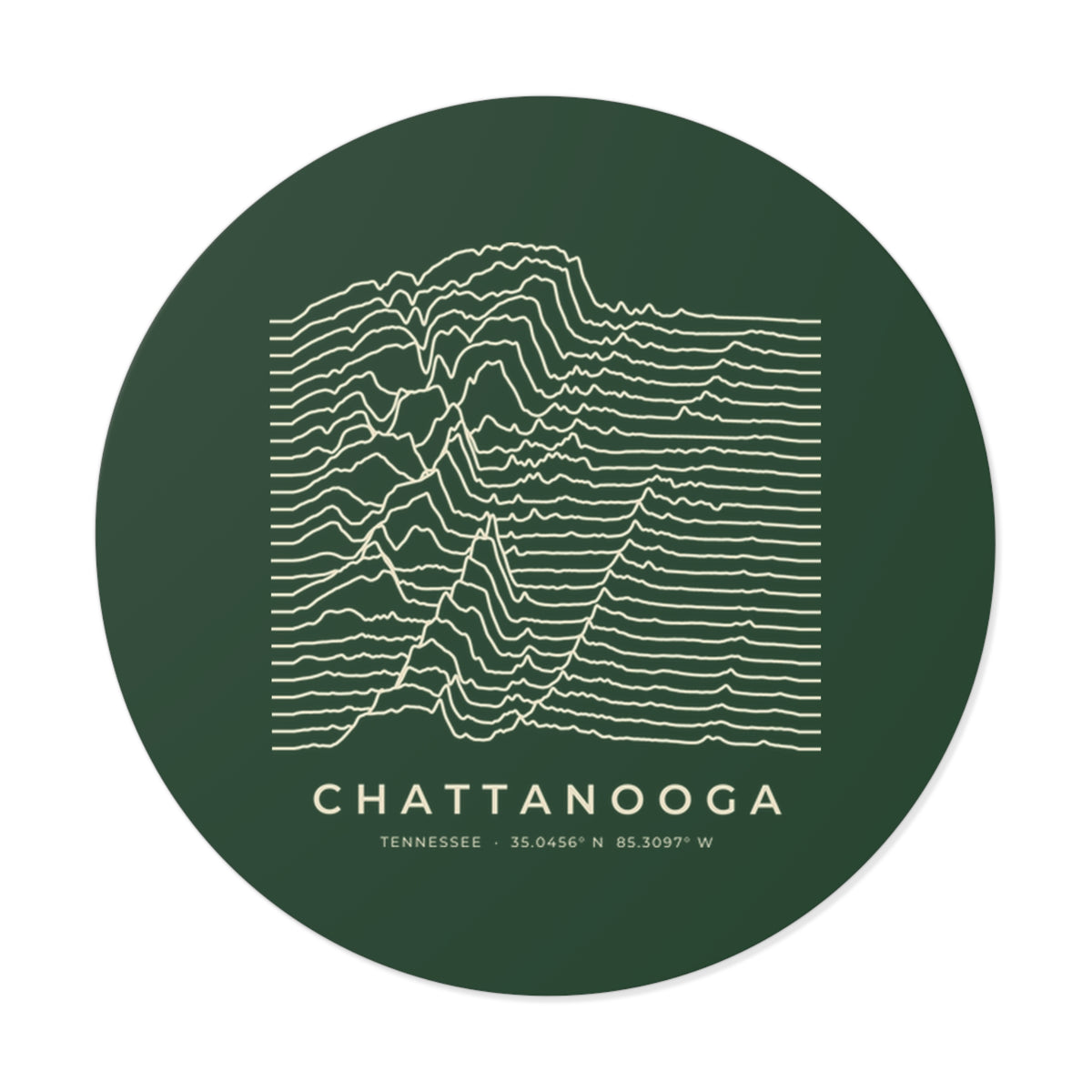 Chattanooga Ridgeline Sticker (Forest Green)