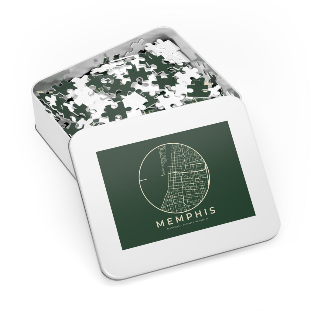 Memphis Street Map Puzzle (Forest Green)