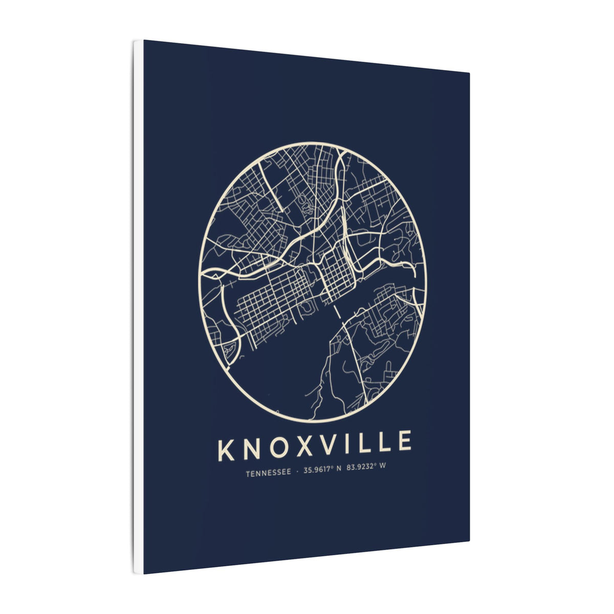 Knoxville Street Map Canvas Print (Navy)