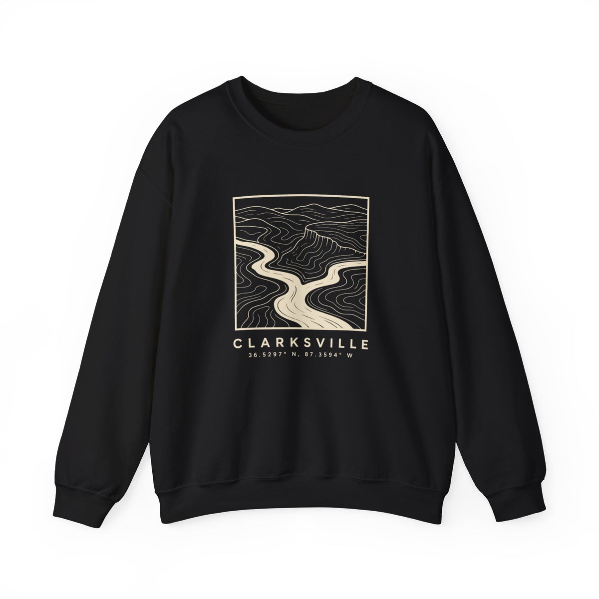 Clarksville Topo Map Crewneck Sweatshirt