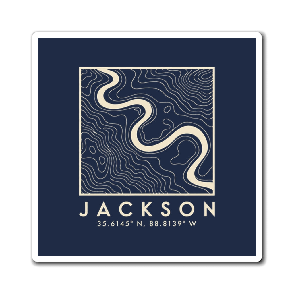 Jackson Topo Map Magnet (Navy)