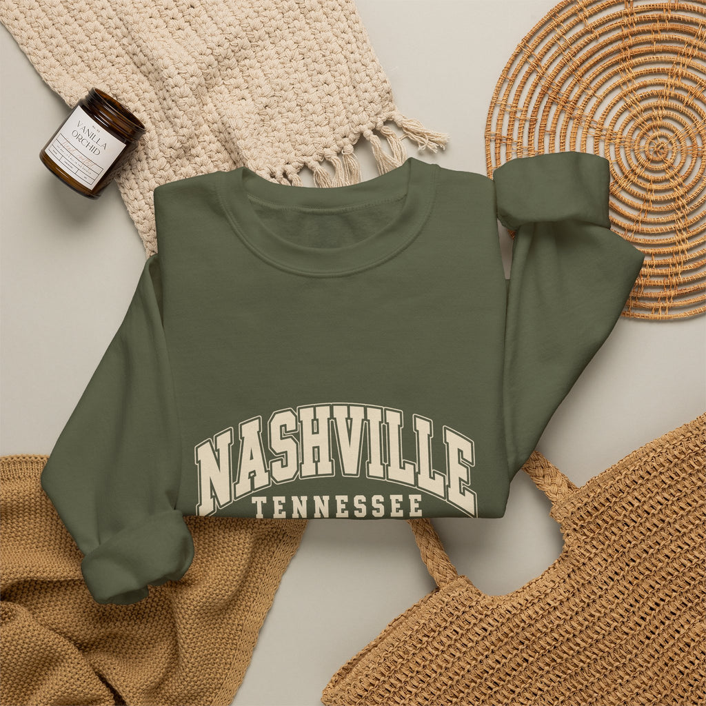 Nashville Vintage Varsity Crewneck Sweatshirt