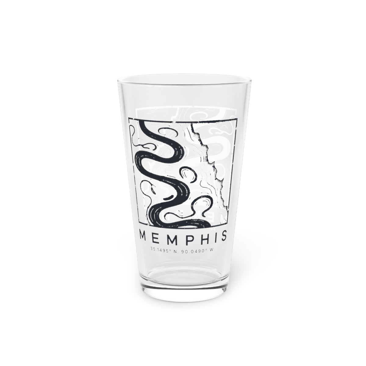 Memphis Topo Map Pint Glass