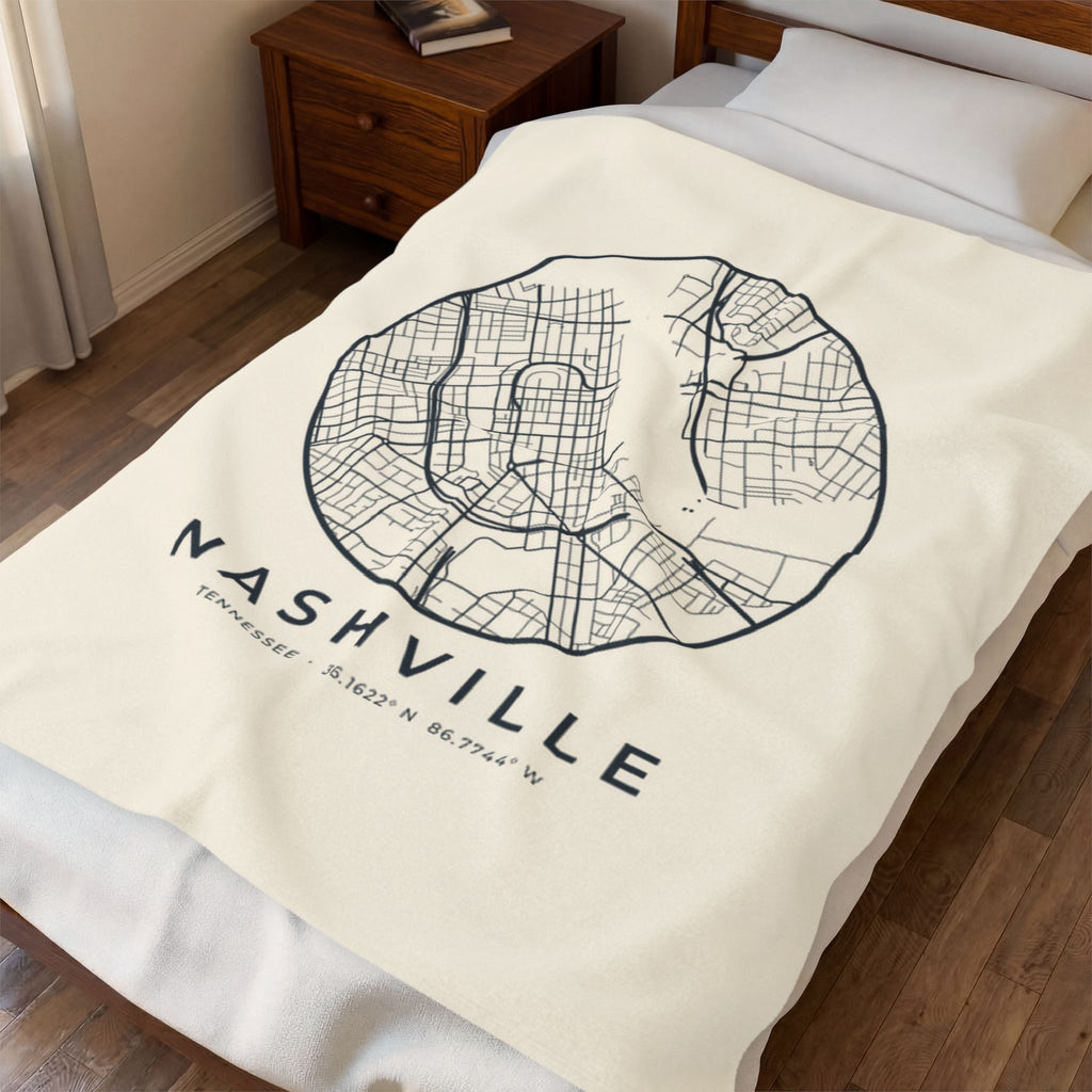 Nashville Street Map Blanket