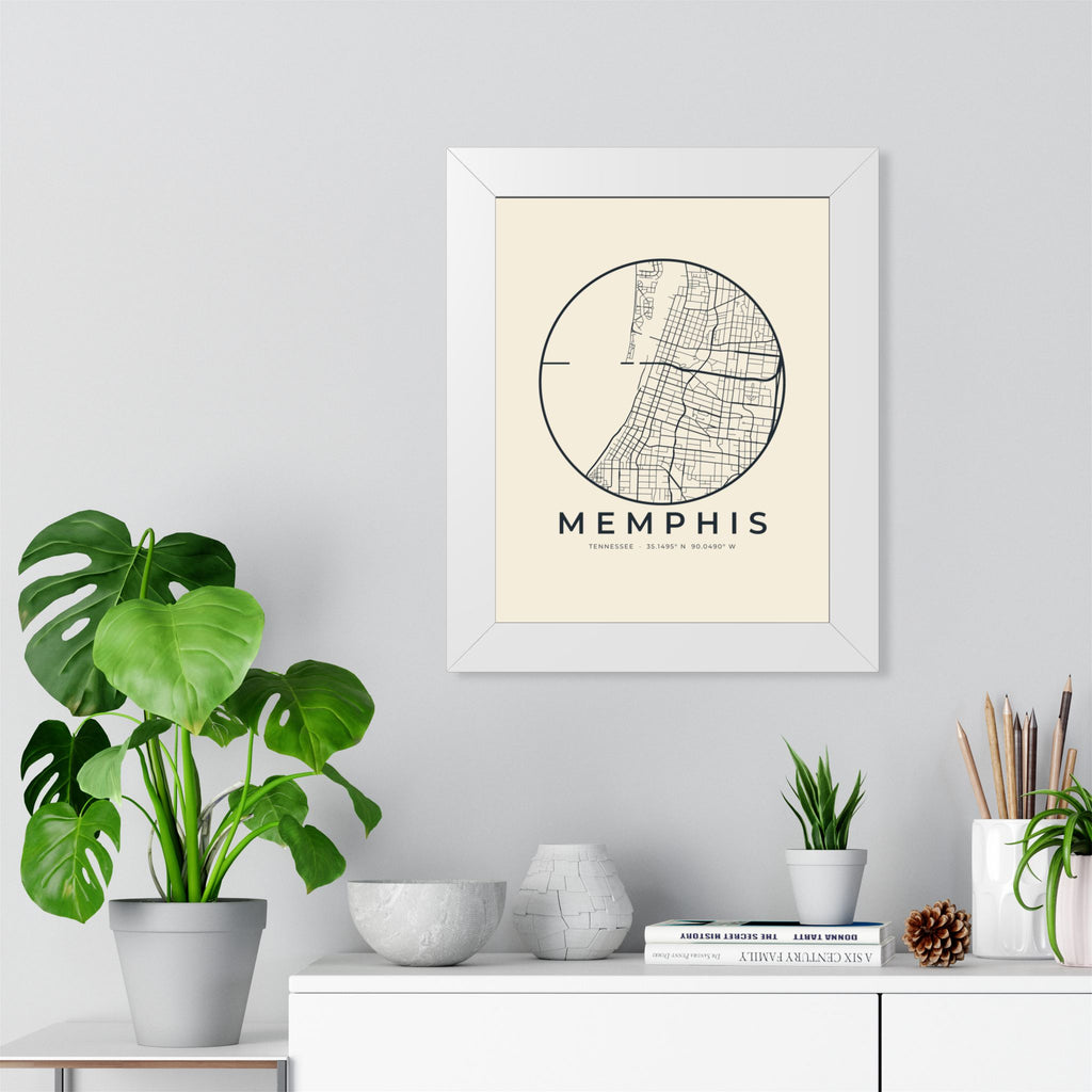 Memphis Street Map Framed Print