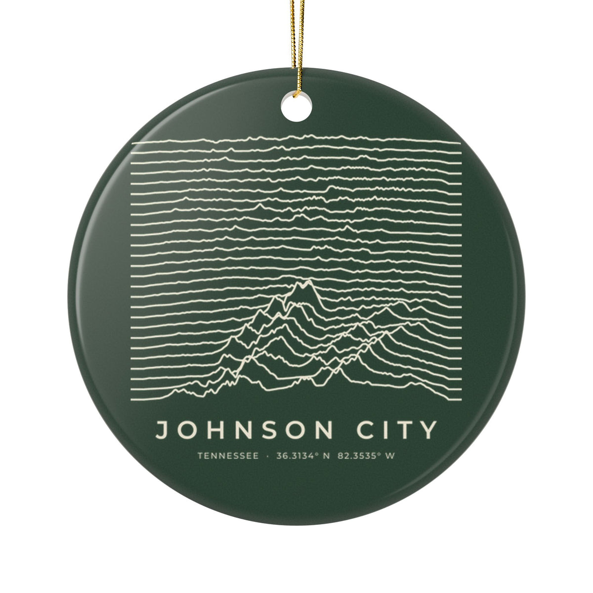 Johnson City Ridgeline Ornament (Forest Green)