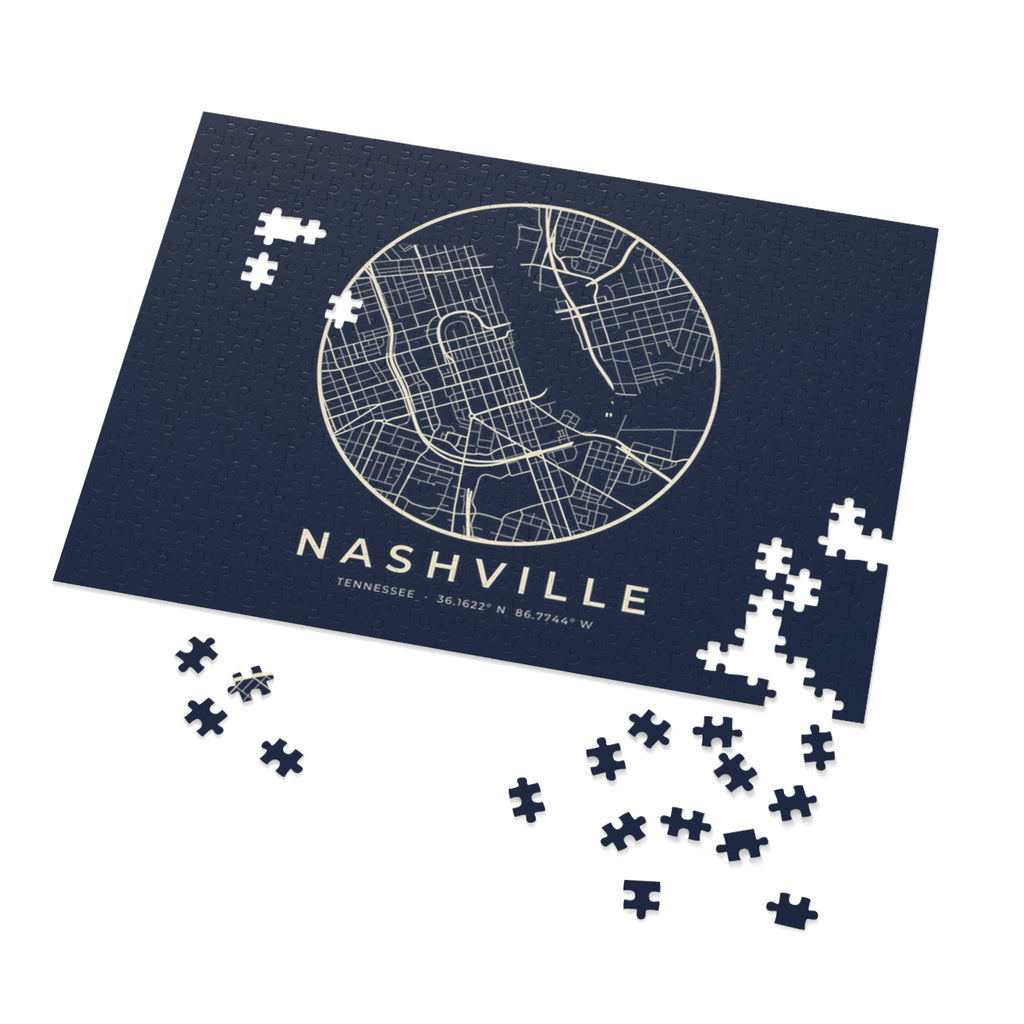 Nashville Street Map Puzzle (Navy)