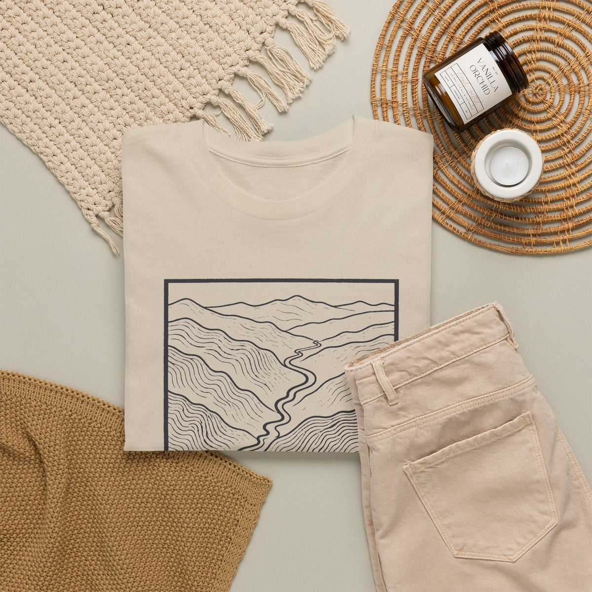 Johnson City Topo Map T-Shirt