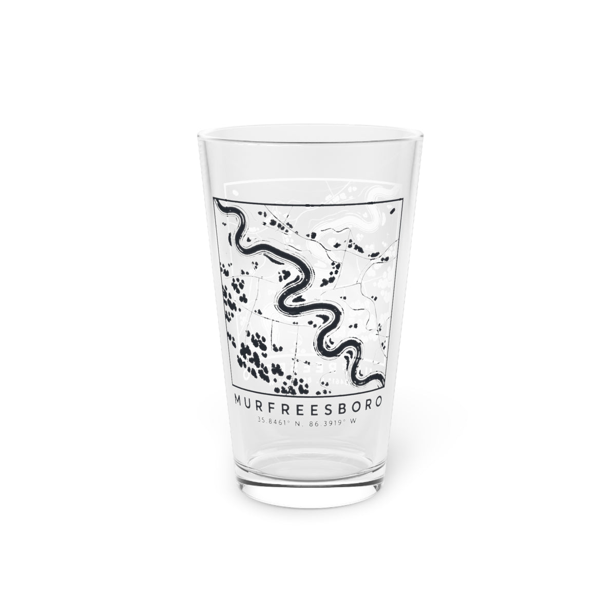 Murfreesboro Topo Map Pint Glass