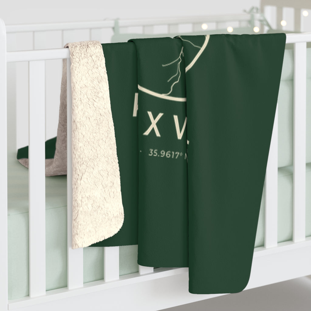Knoxville Street Map Sherpa Blanket (Forest Green)