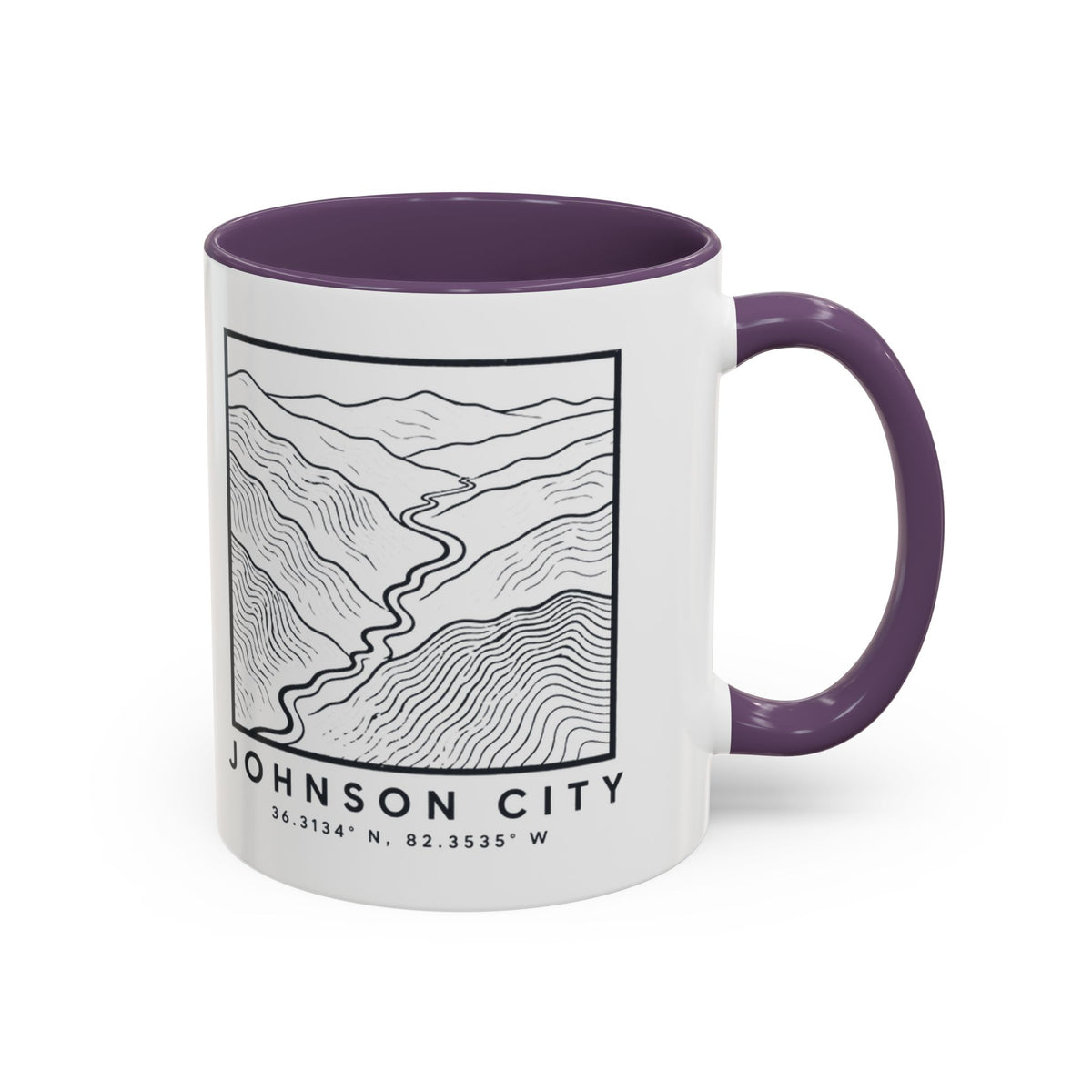 Johnson City Topo Map Accent Mug