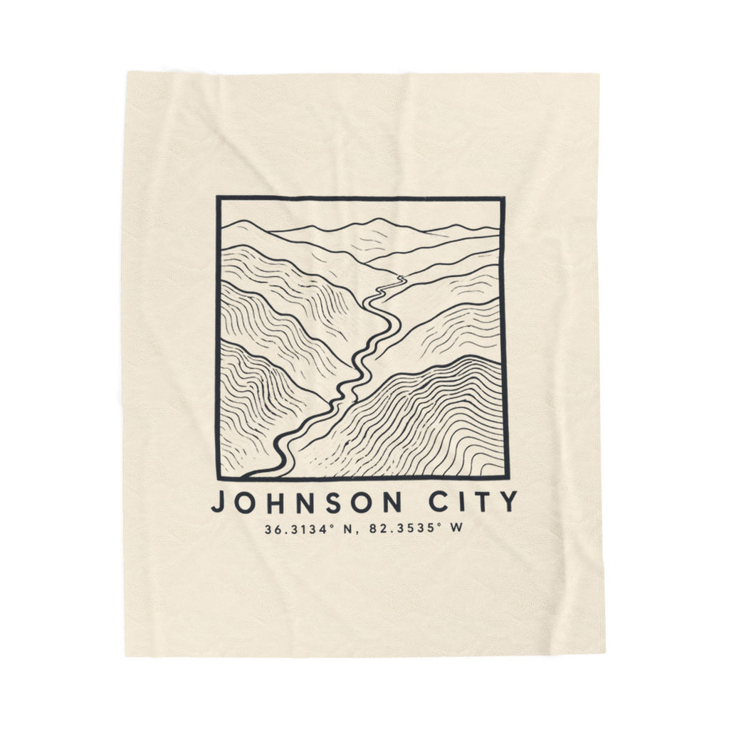 Johnson City Topo Map Blanket