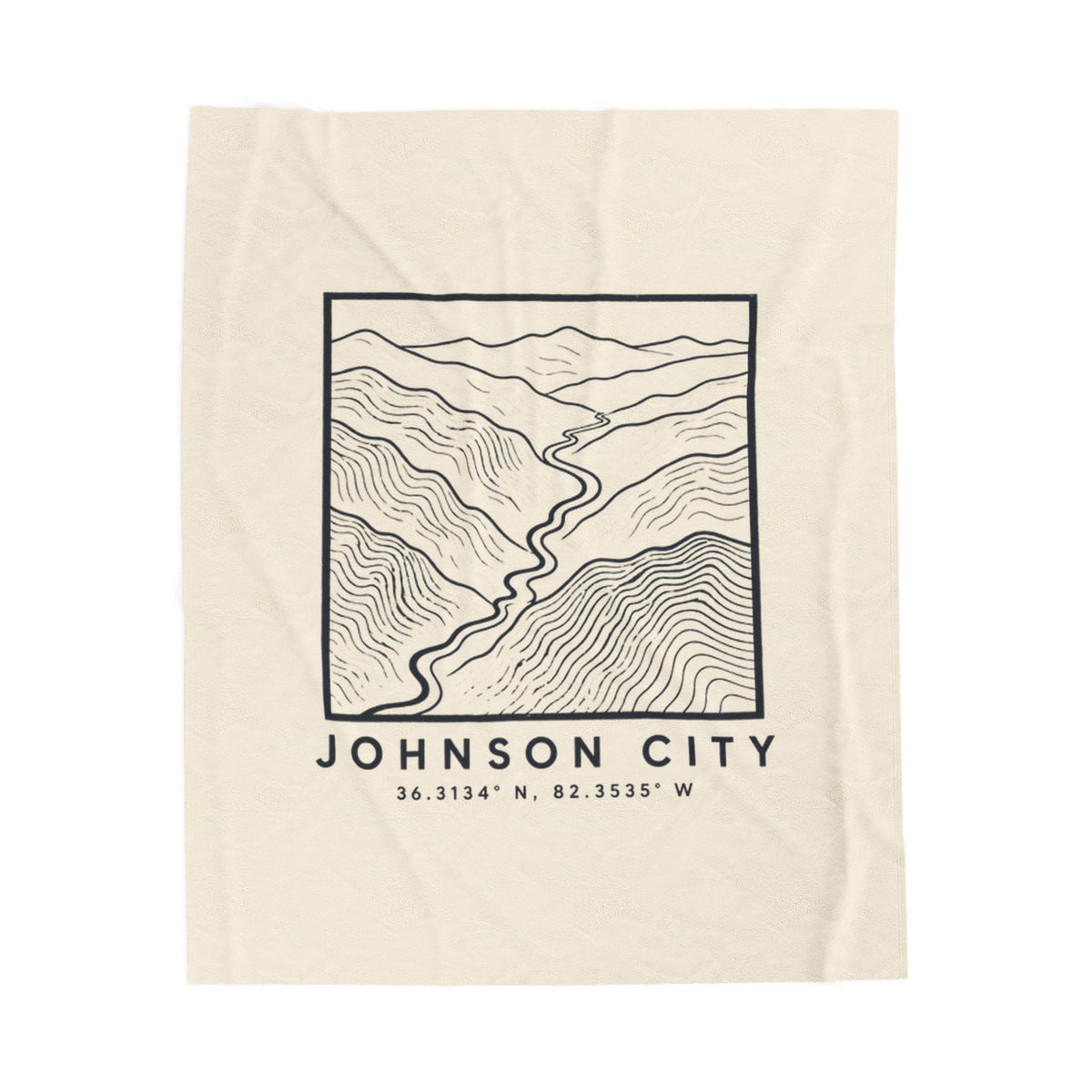 Johnson City Topo Map Blanket