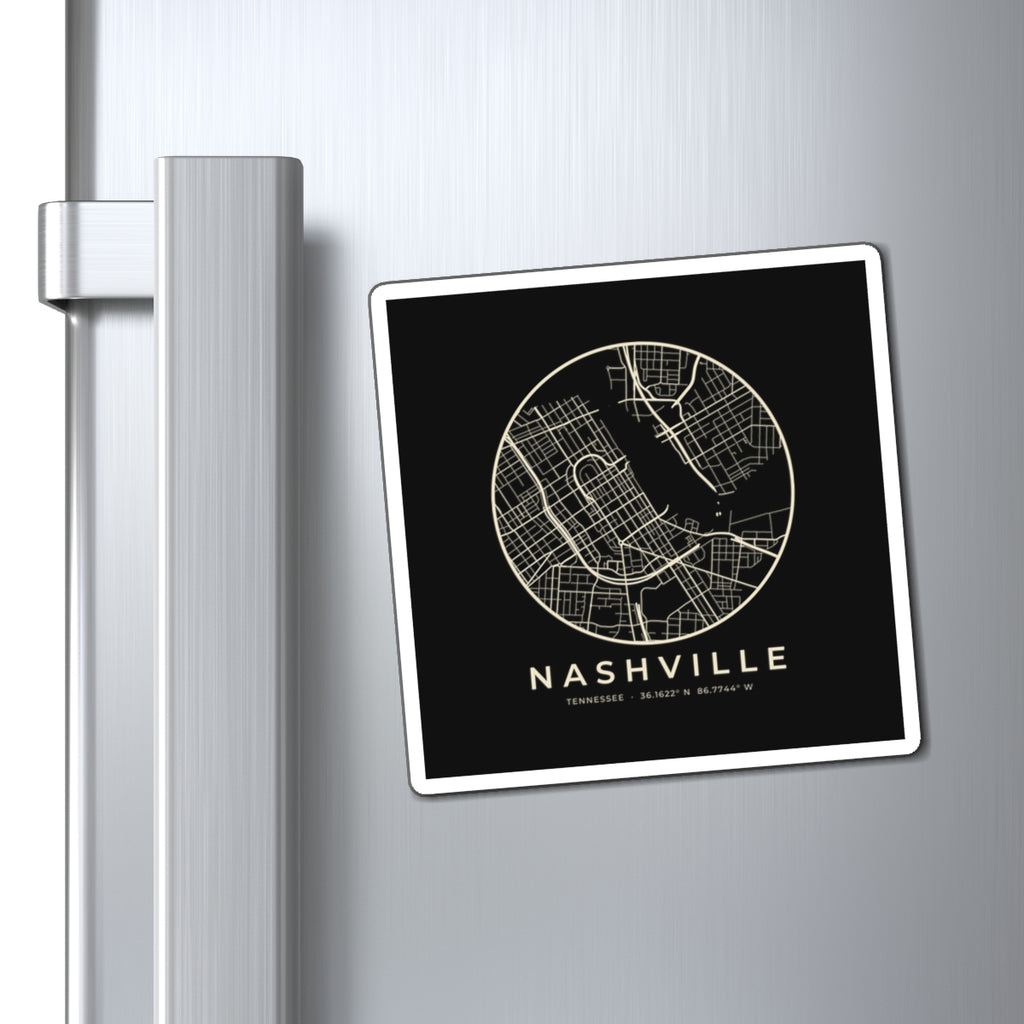 Nashville Street Map Magnet (Black)