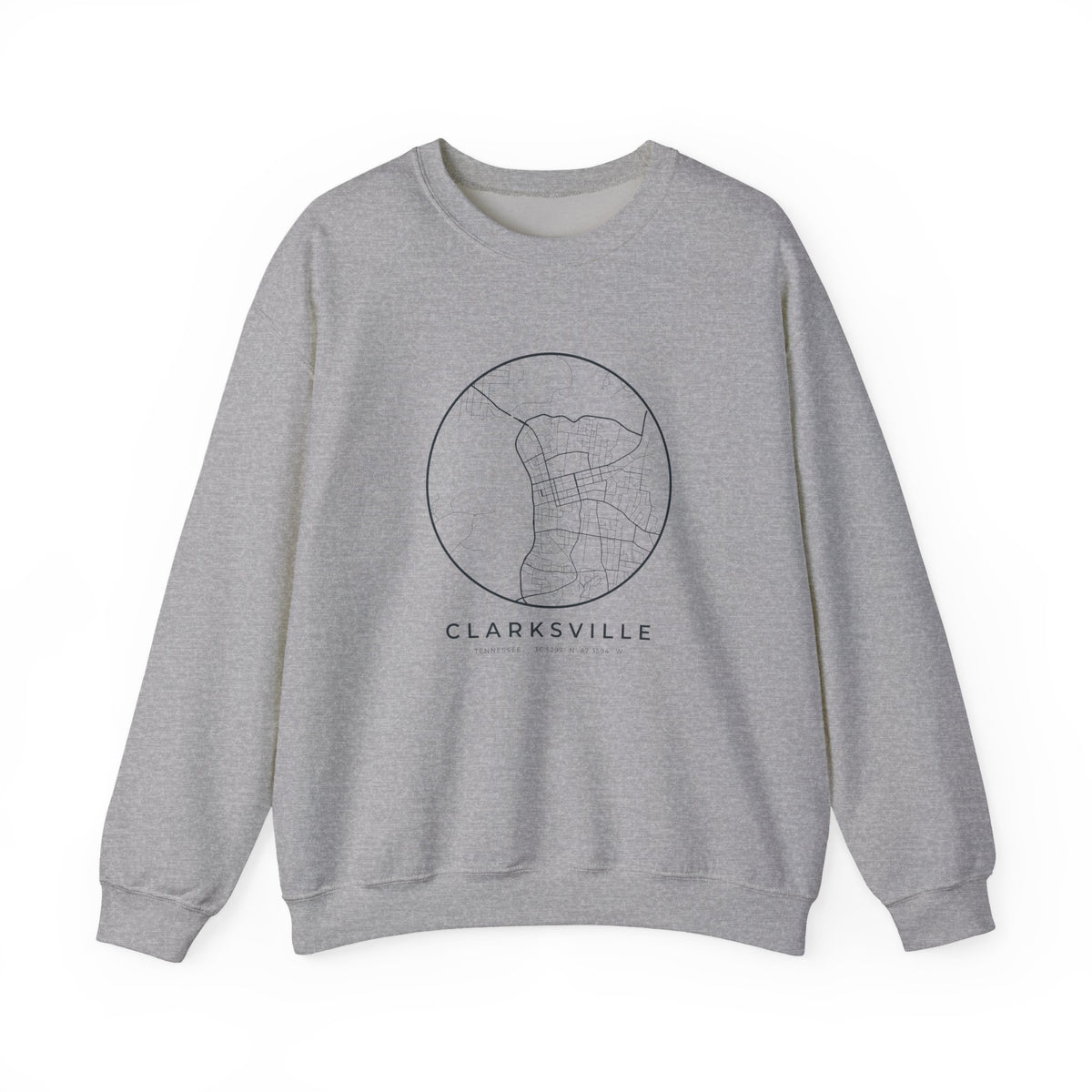 Clarksville Street Map Crewneck Sweatshirt