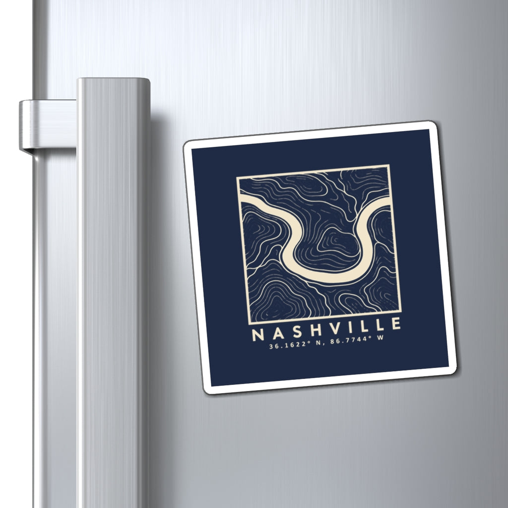 Nashville Topo Map Magnet (Navy)