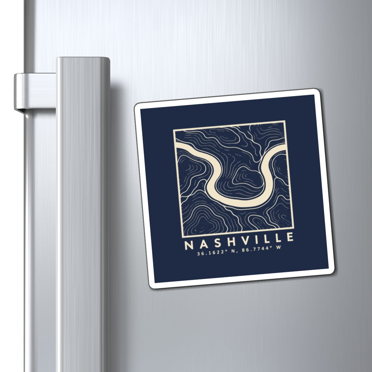 Nashville Topo Map Magnet (Navy)