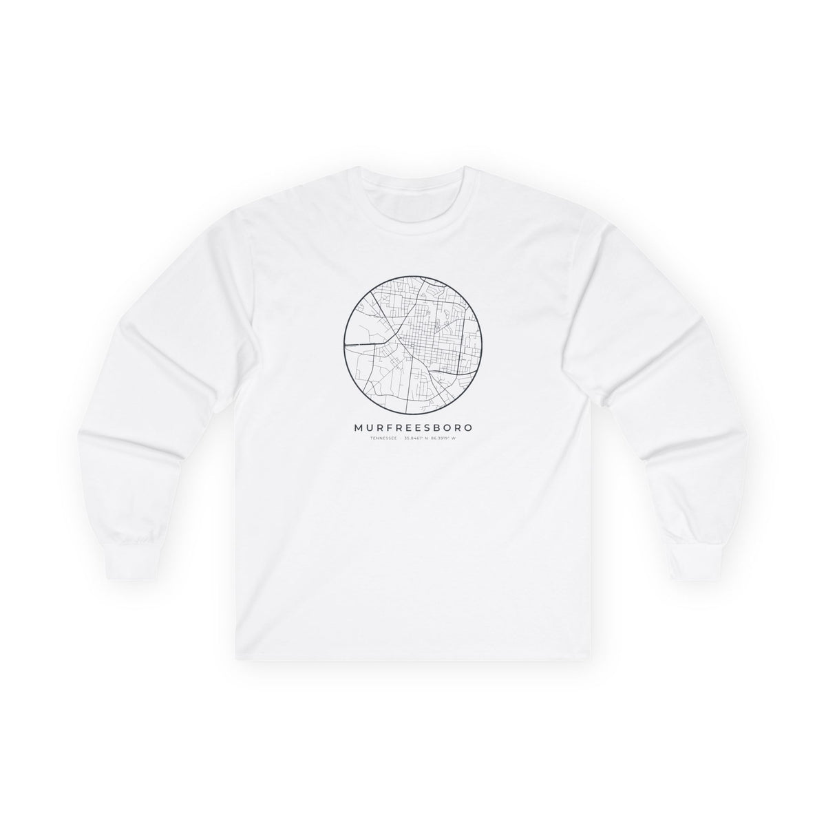 Murfreesboro Street Map Long Sleeve T-Shirt