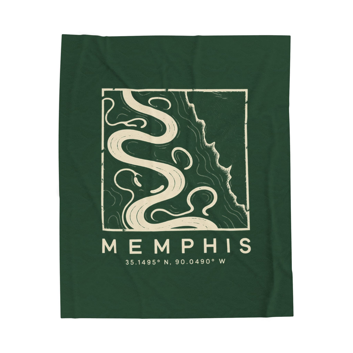 Memphis Topo Map Blanket (Forest Green)