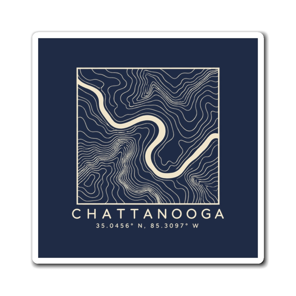 Chattanooga Topo Map Magnet (Navy)