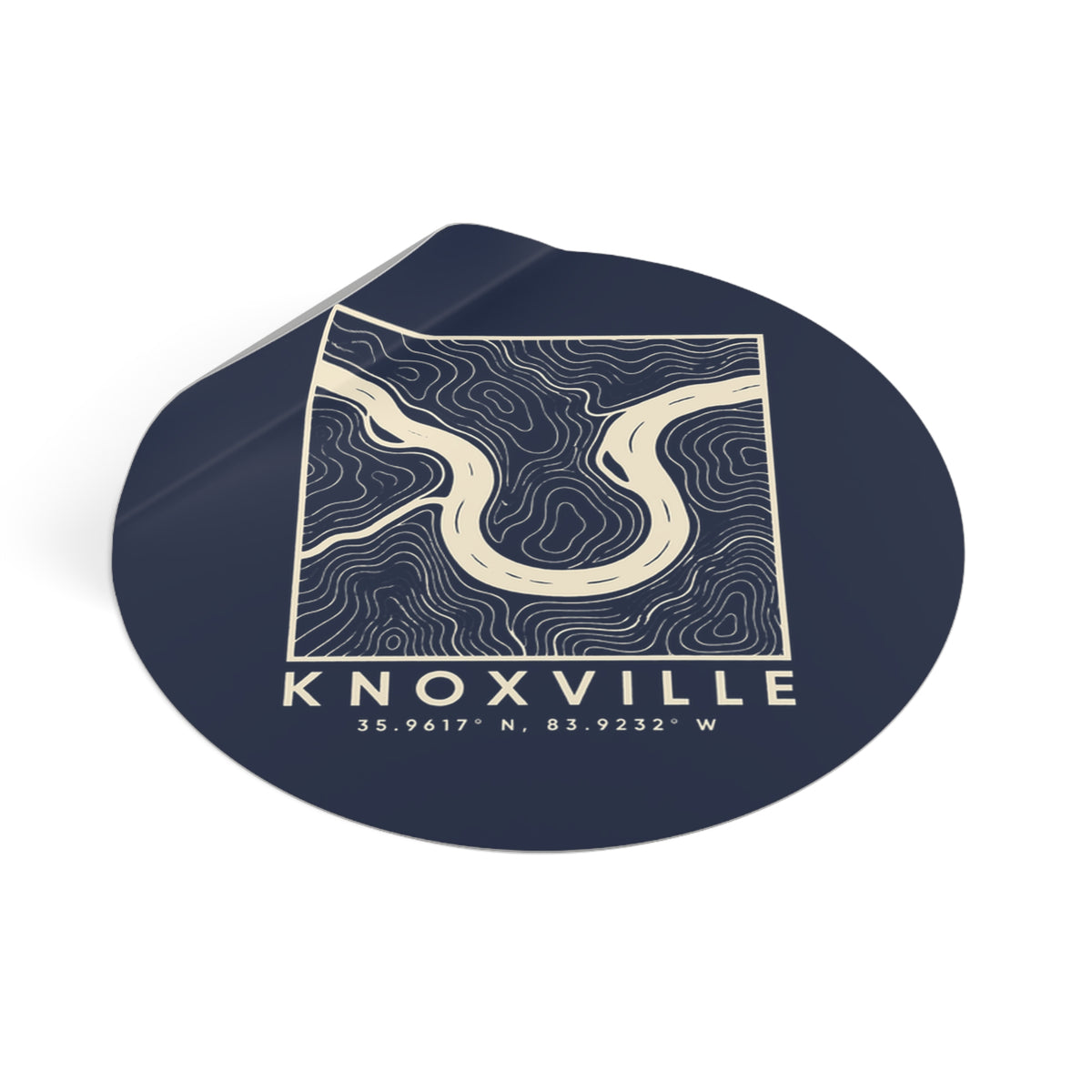 Knoxville Topo Map Sticker (Navy)
