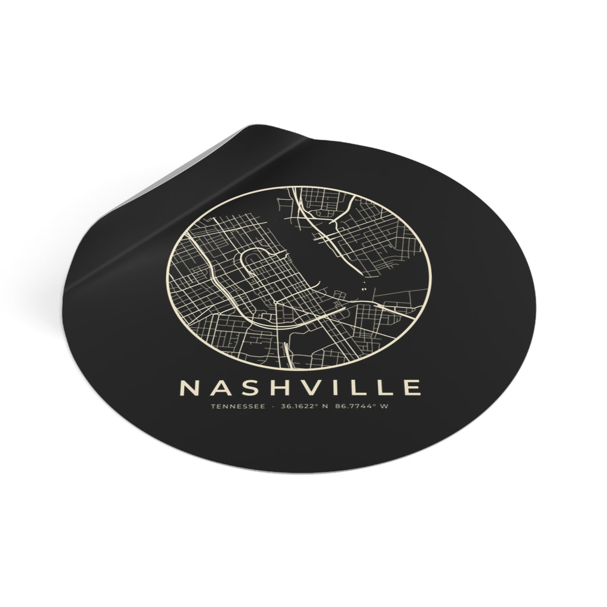 Nashville Street Map Sticker (Black)