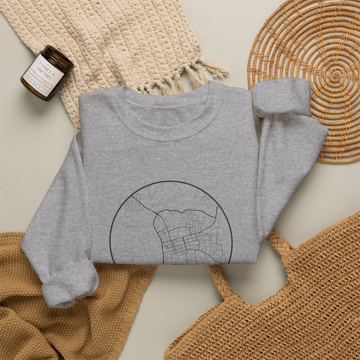 Clarksville Street Map Crewneck Sweatshirt