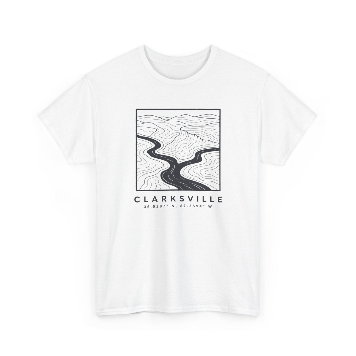 Clarksville Topo Map T-Shirt