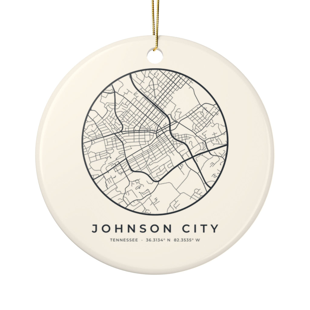 Johnson City Street Map Ornament