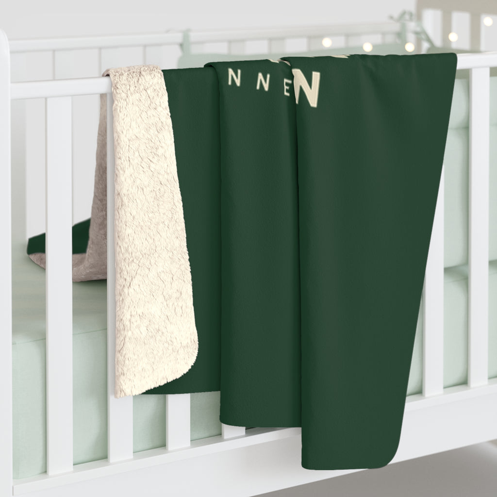 Jackson Train Depot Sherpa Blanket (Forest Green)