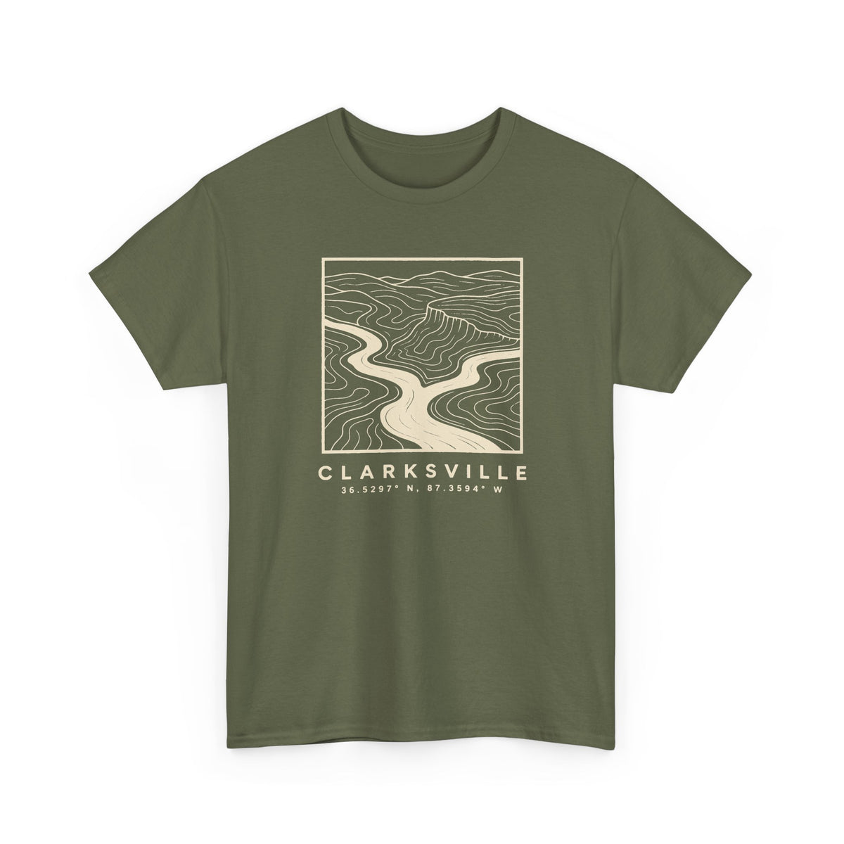 Clarksville Topo Map T-Shirt