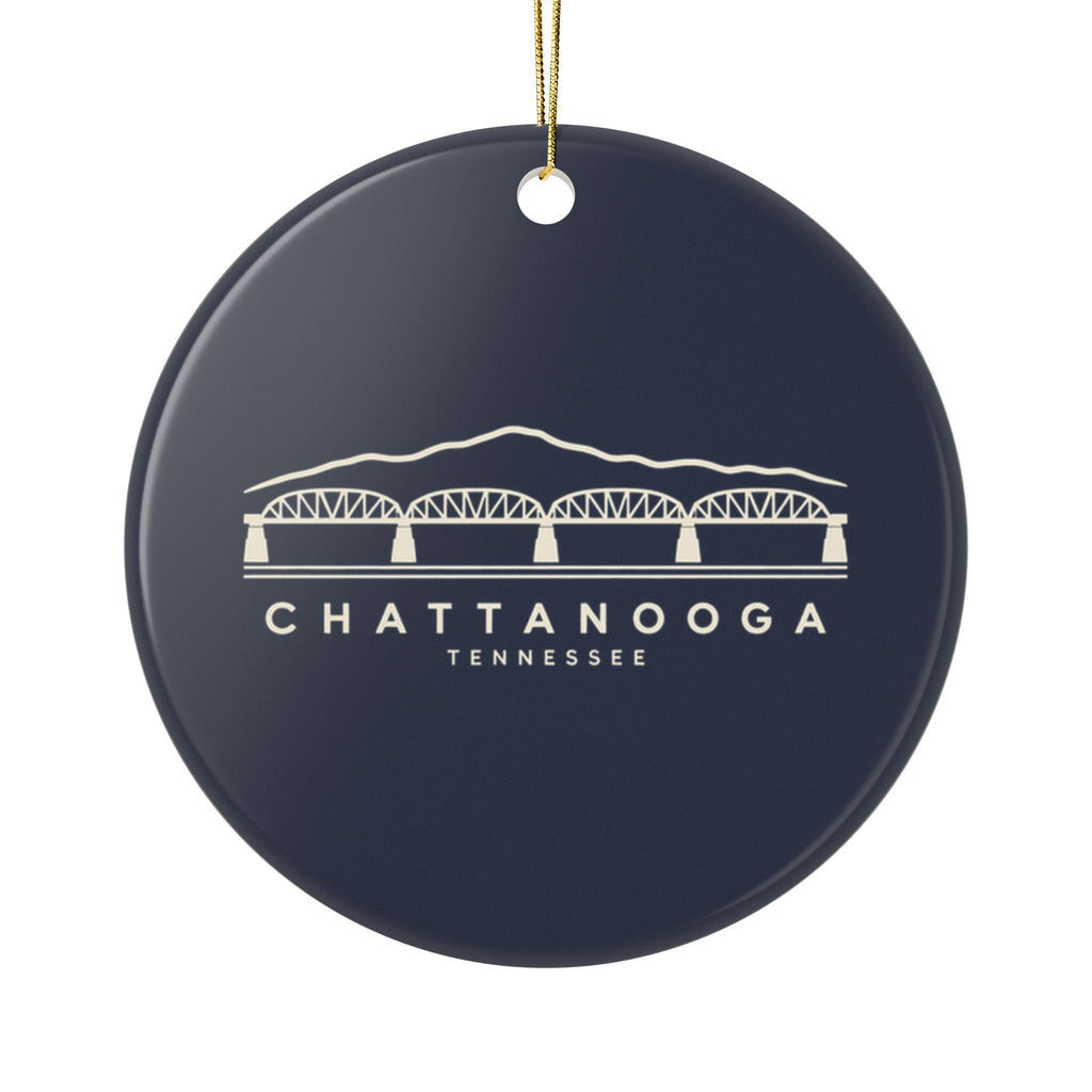 Chattanooga Walnut Street Bridge Ornament (Navy)