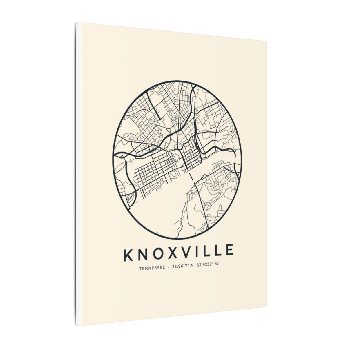 Knoxville Street Map Canvas Print