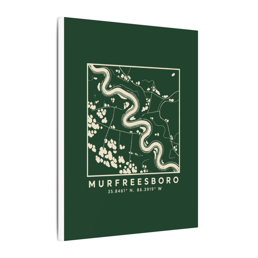 Murfreesboro Topo Map Canvas Print (Forest Green)