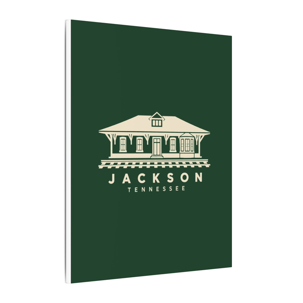 Jackson Train Depot Canvas Print (Forest Green)