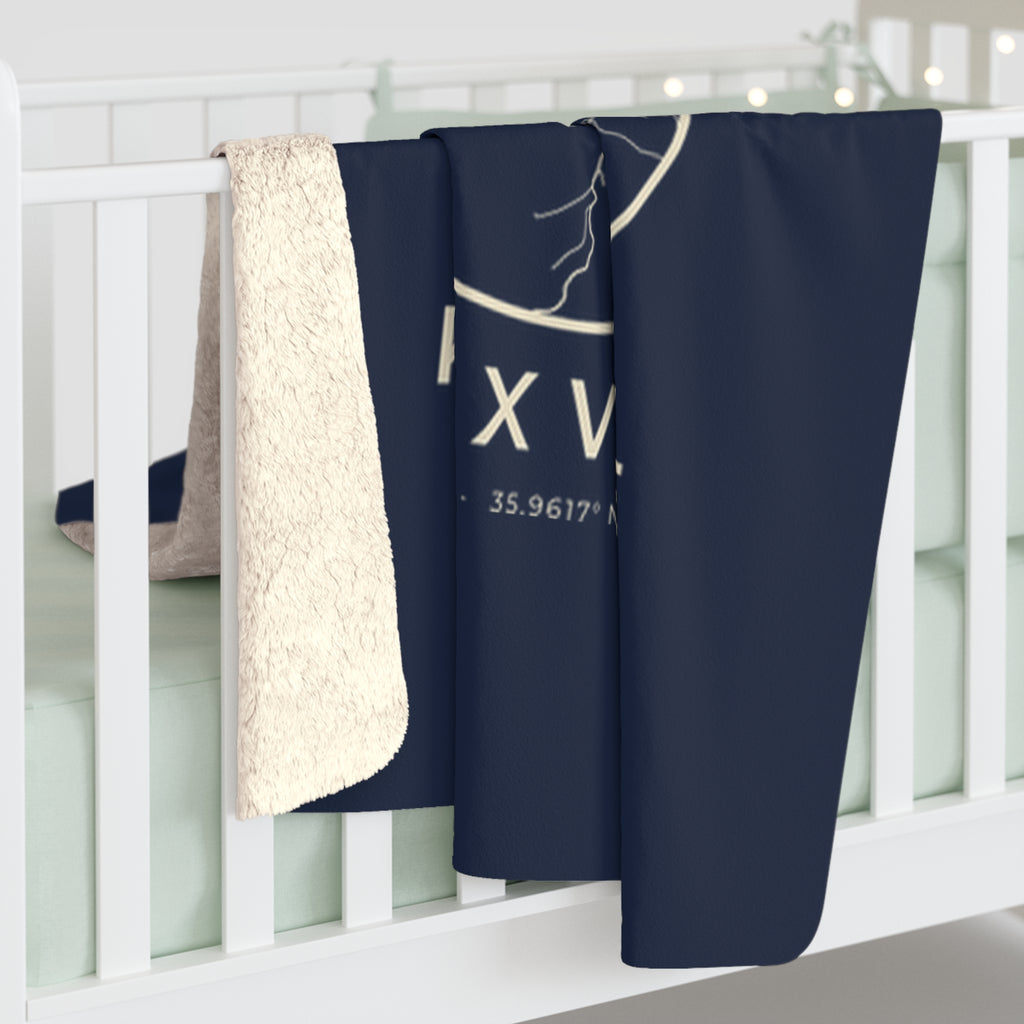 Knoxville Street Map Sherpa Blanket (Navy)