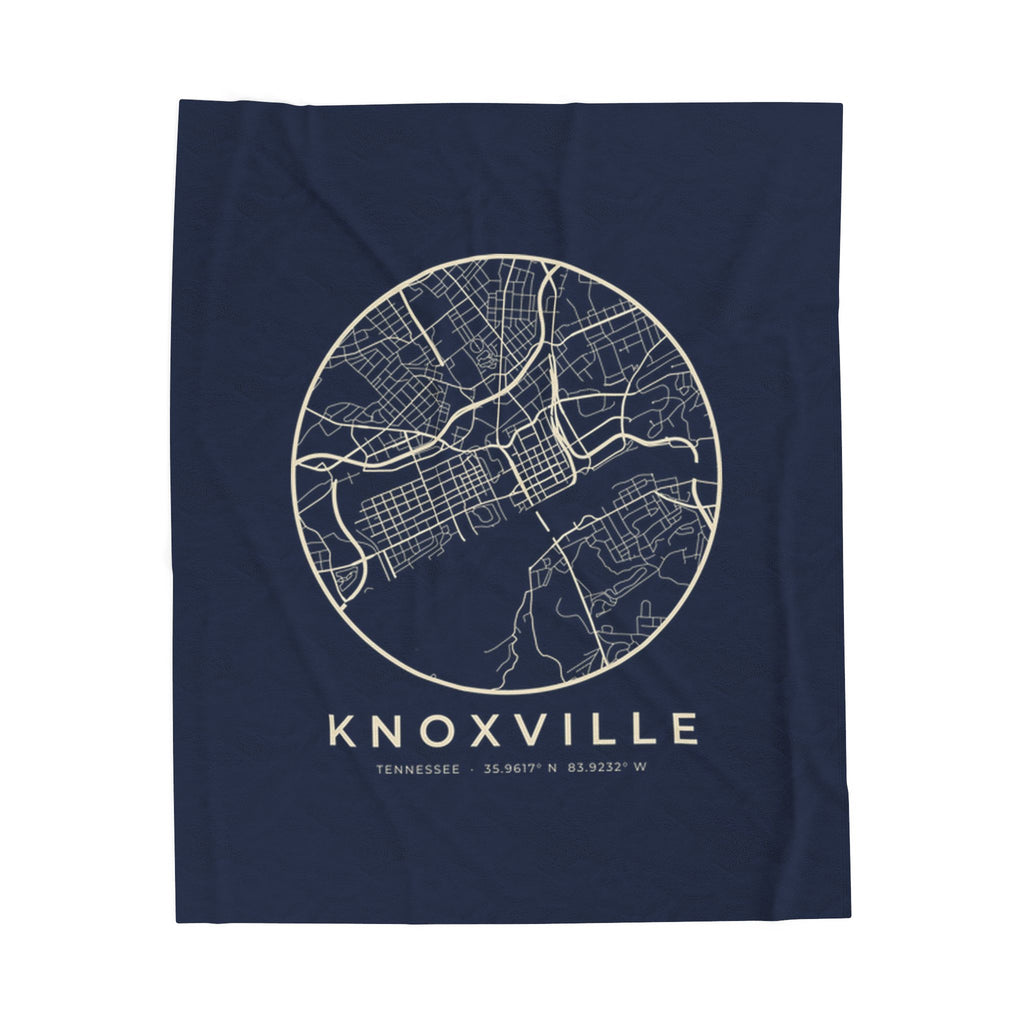 Knoxville Street Map Blanket (Navy)