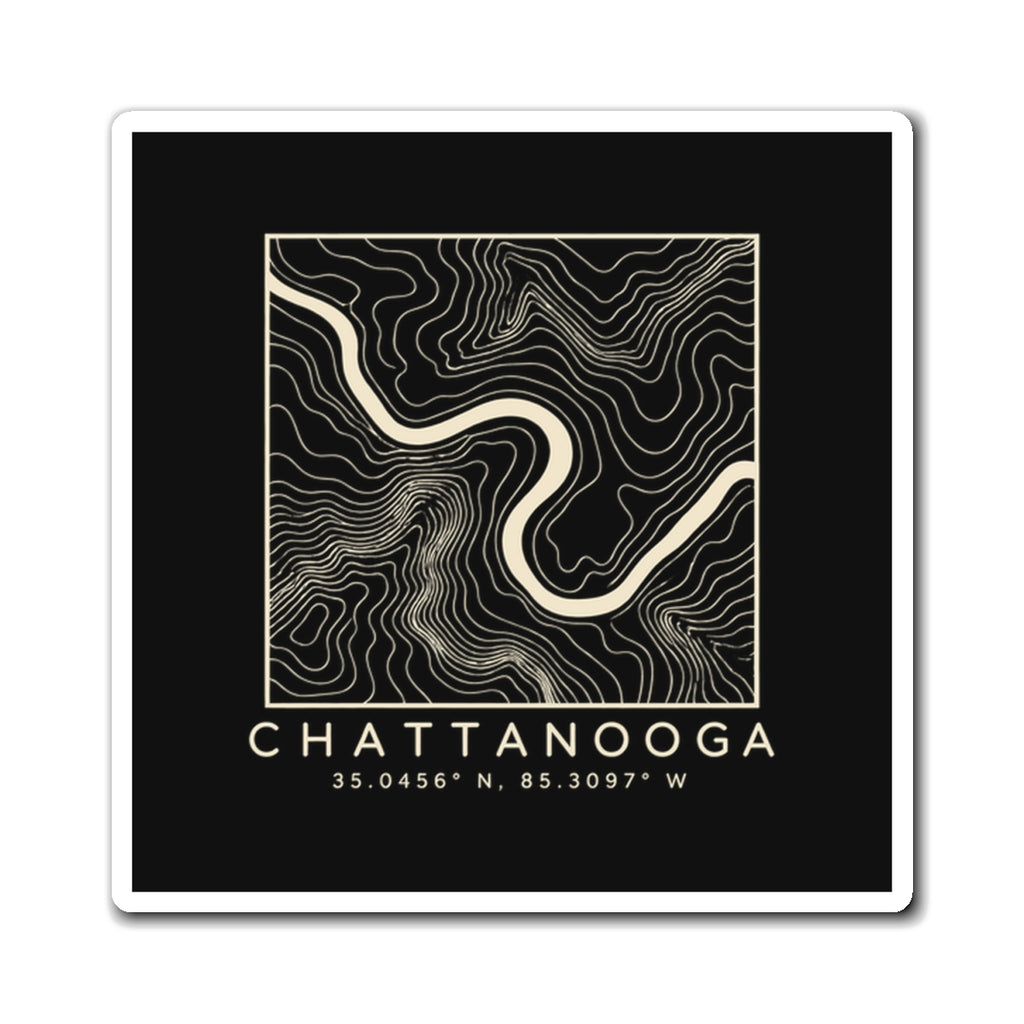 Chattanooga Topo Map Magnet (Black)
