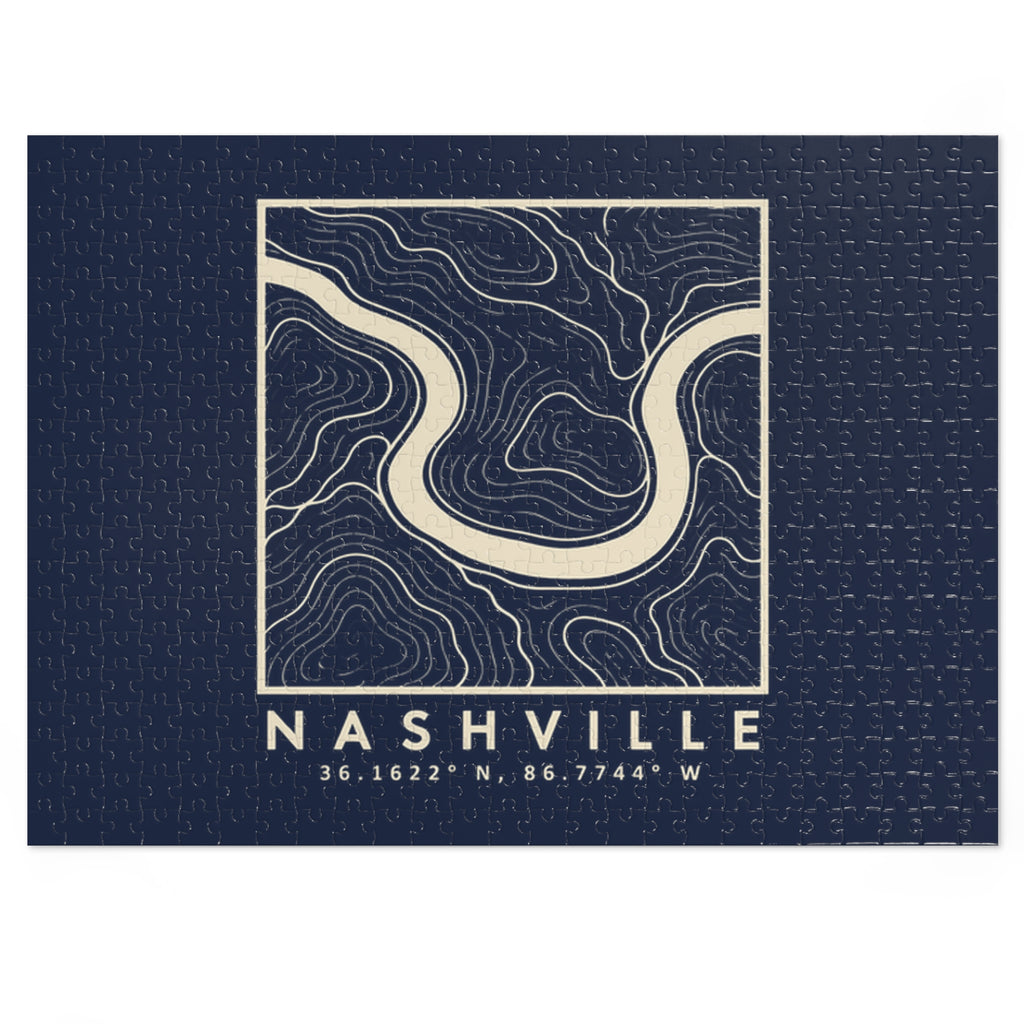 Nashville Topo Map Puzzle (Navy)