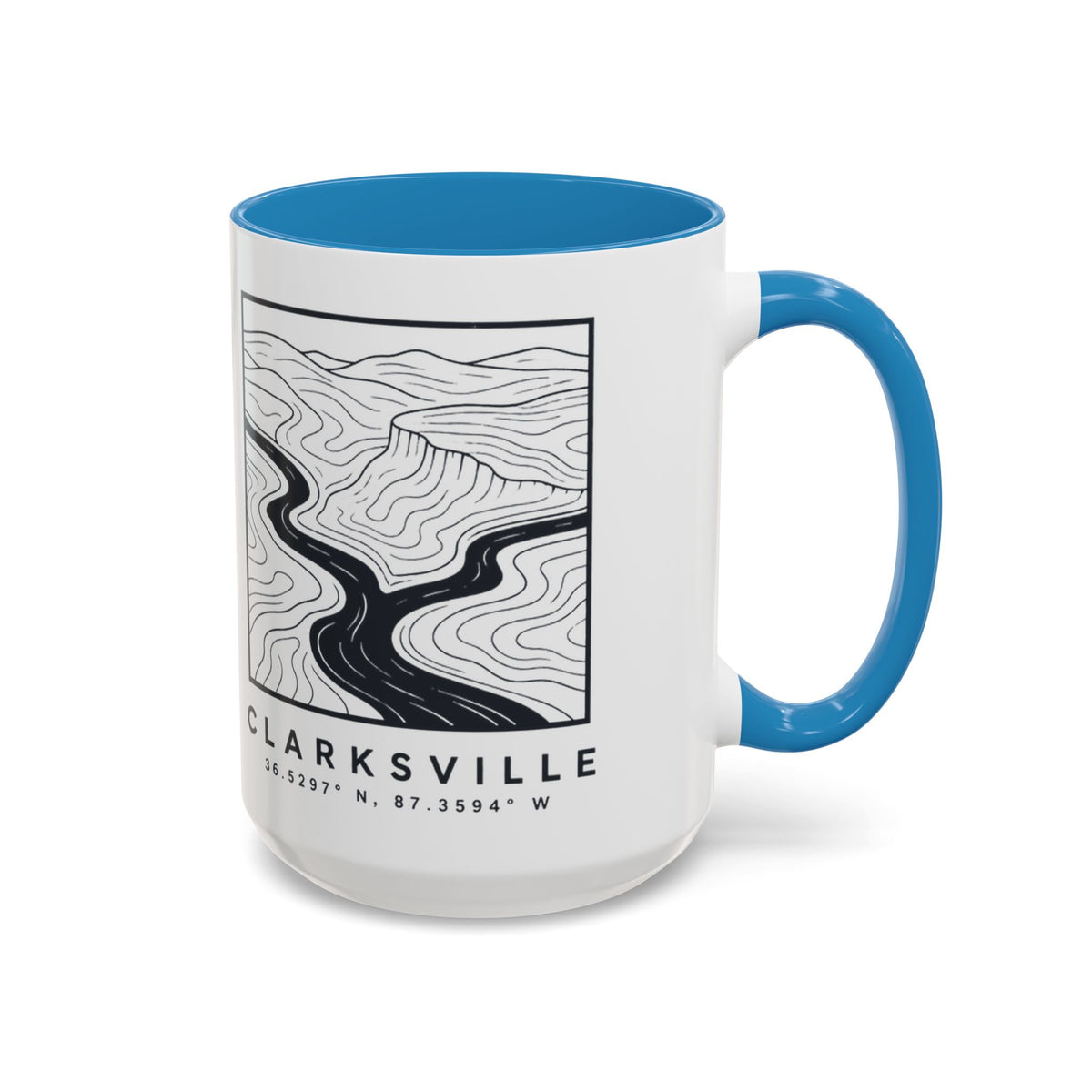 Clarksville Topo Map Accent Mug