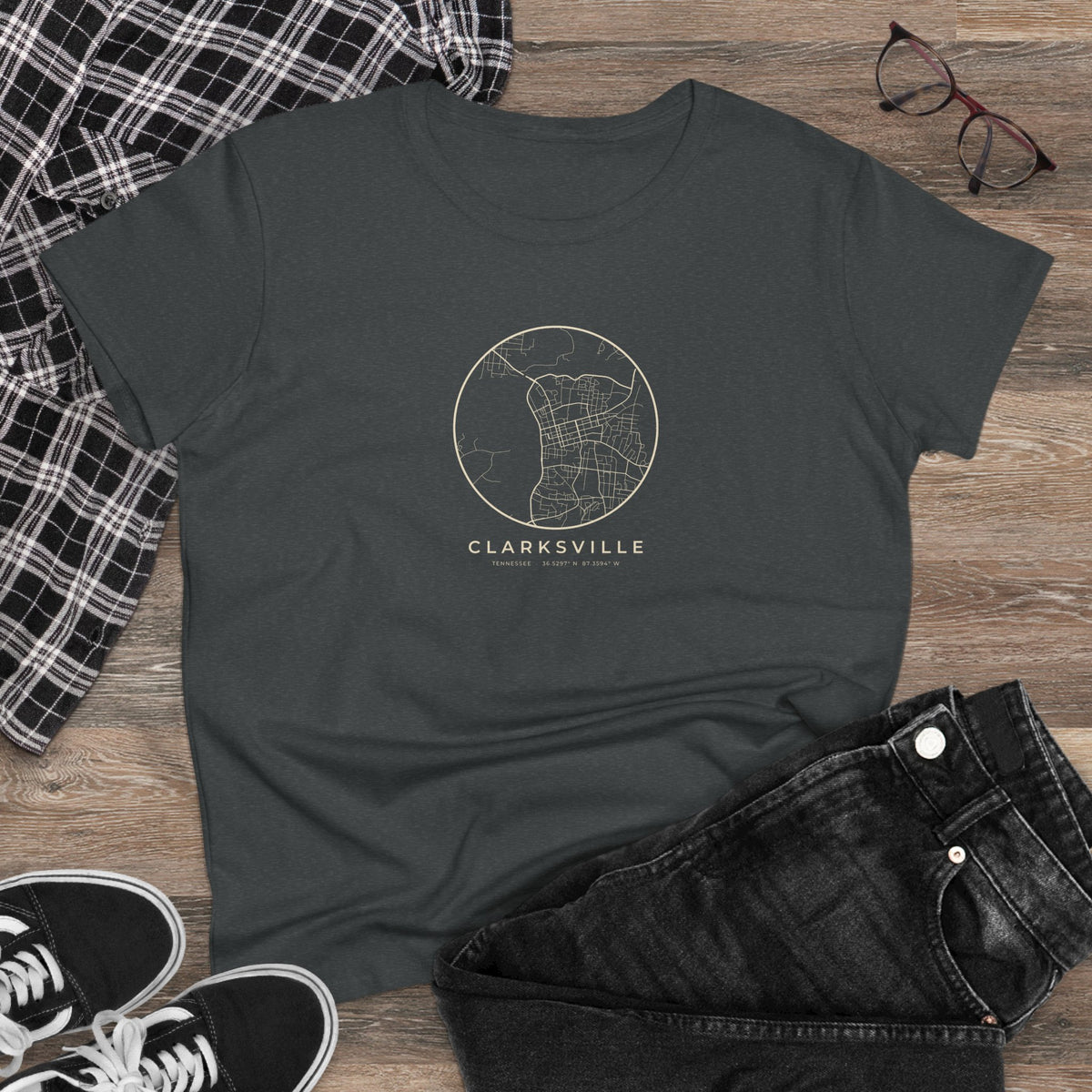 Clarksville Street Map Women's T-Shirt