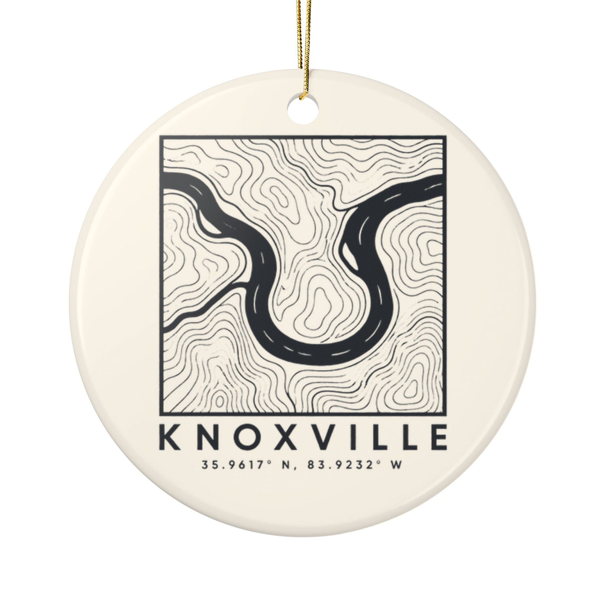 Knoxville Topo Map Ornament