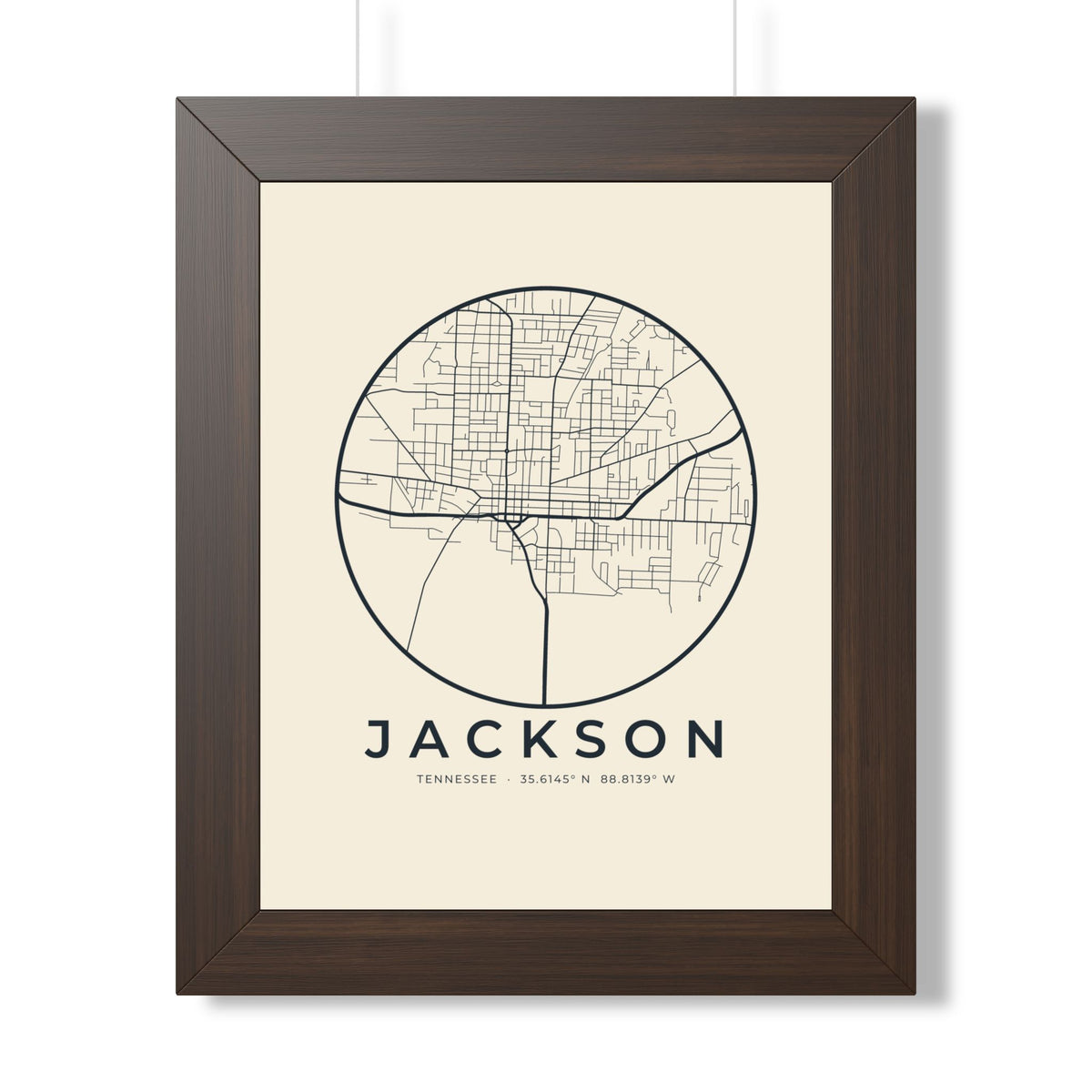Jackson Street Map Framed Print