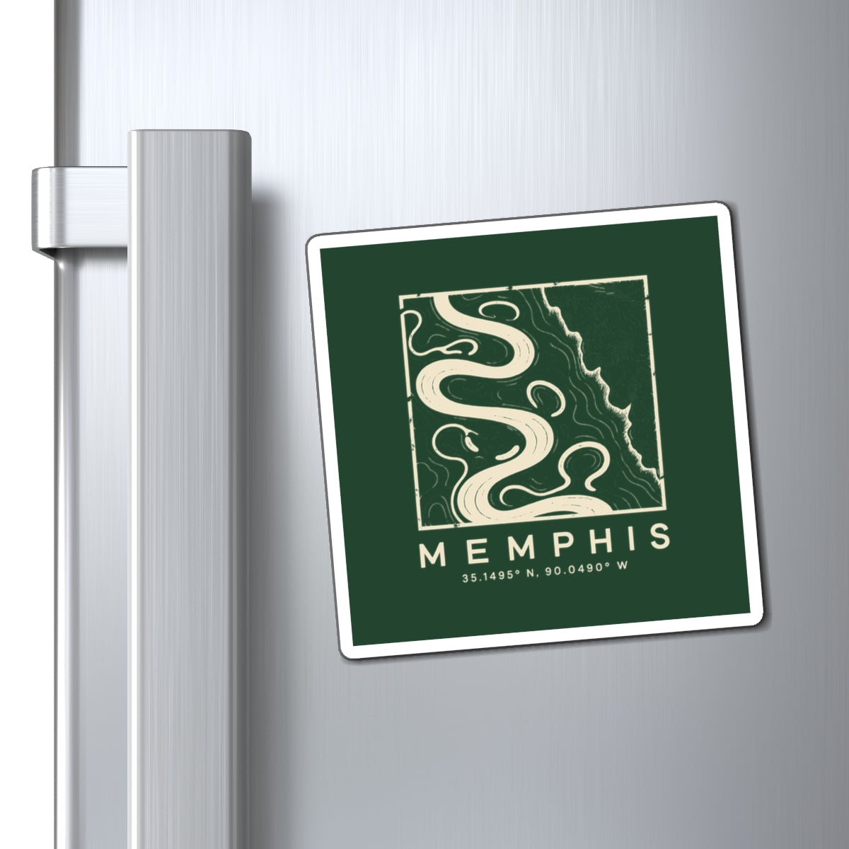 Memphis Topo Map Magnet (Forest Green)