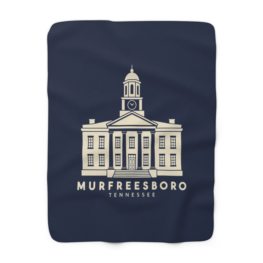 Murfreesboro Rutherford County Courthouse Sherpa Blanket (Navy)
