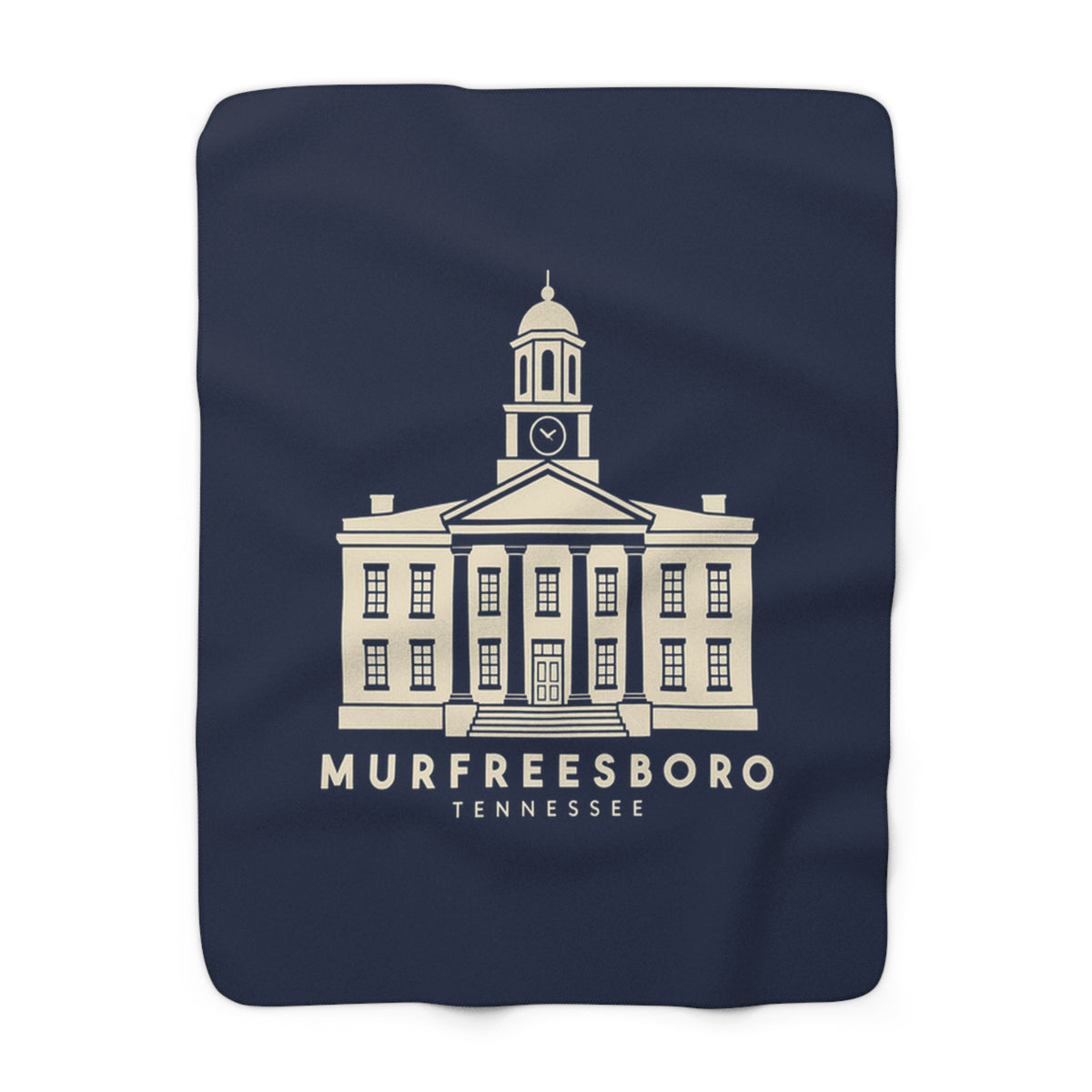 Murfreesboro Rutherford County Courthouse Sherpa Blanket (Navy)