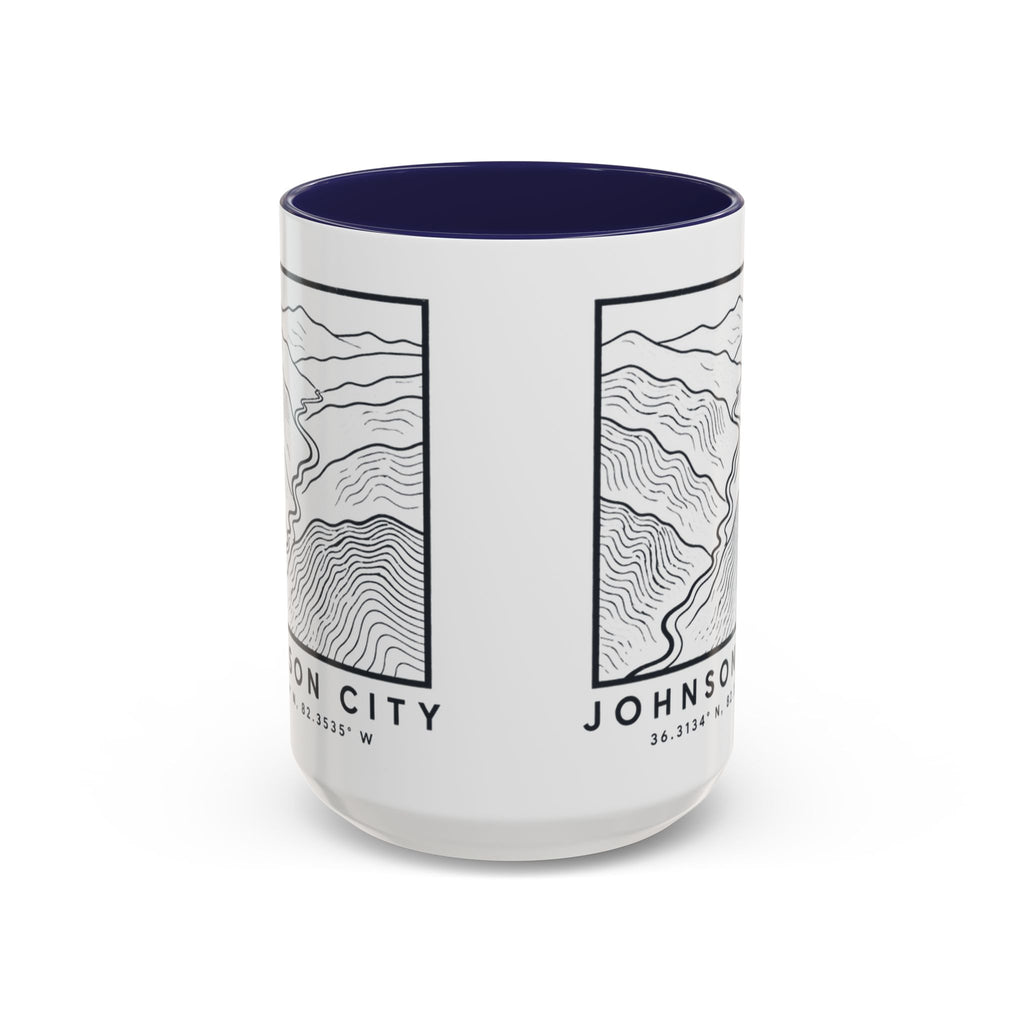 Johnson City Topo Map Accent Mug
